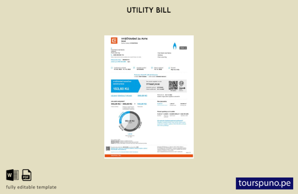 listo para imprimir plantilla de word   factura de servicios públicos checa Vyuc